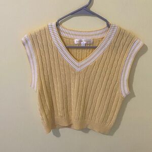 Sugar Lips Yellow Cable Knit Sweater Vest